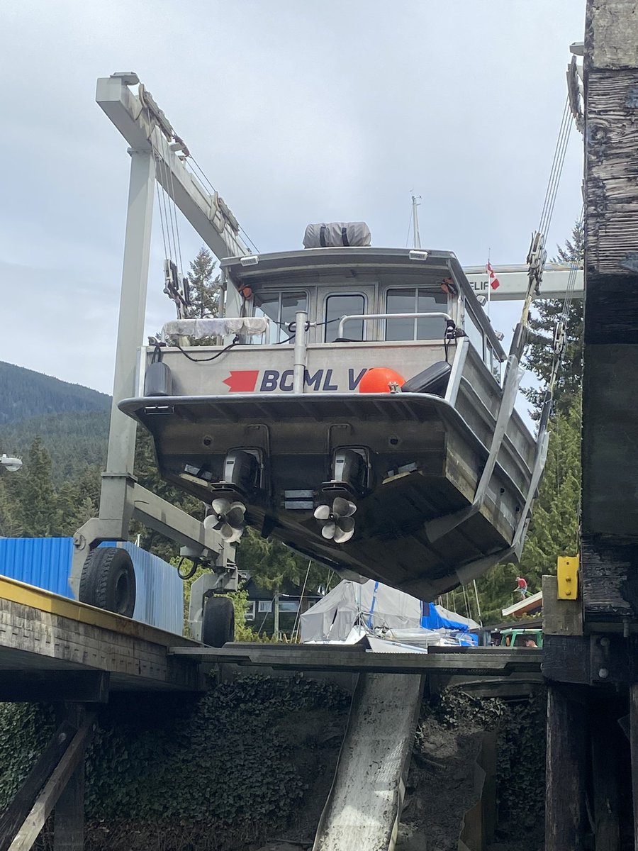 Our #teamBCML boat was lifted out of the water today for a good inspection before it travels to northern BC for a new adventure! STAY TUNED for more info in the near future! #boats #boating #inspections #onthewater #newadventures