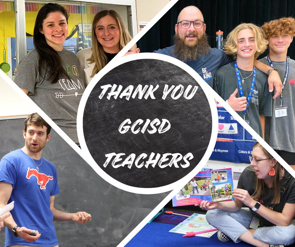 🍎Happy Teacher Appreciation Week to all the incredible educators in GCISD! Your dedication, passion and hard work shape the future every single day. Let's take this week to honor and celebrate the amazing impact teachers have on our lives and communities. #WeAreGCISD🍎