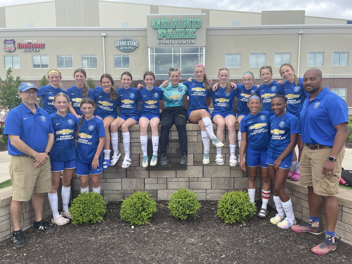 Thanks for a well played U14 girls group in the 2024 @SoccIndiana Challenge Cup @GrandParkSports. @CarmelFCHQ 2010 Blue worked hard to finish 2-1-0. All of the work and development is showing on the field and we are extremely proud of each of our players! Way to go 2010G Blue!