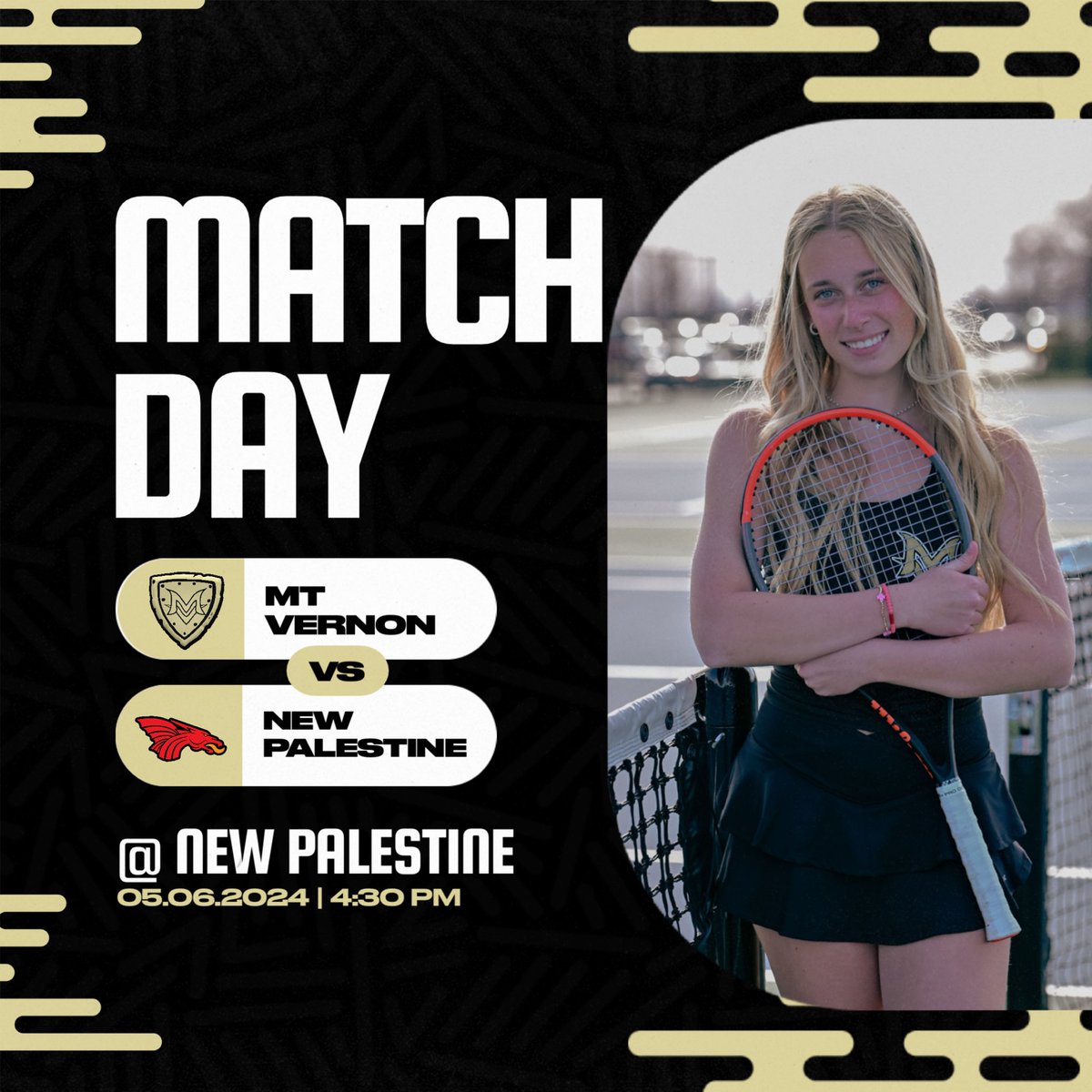 It’s #MatchDay

What a week ahead of us! Starting off tonight against HHC Rival New Palestine High School! 

🎾 >> Girls Tennis
🆚 >> New Palestine
📍 >> New Palestine High School
⏰ >> 4:30pm