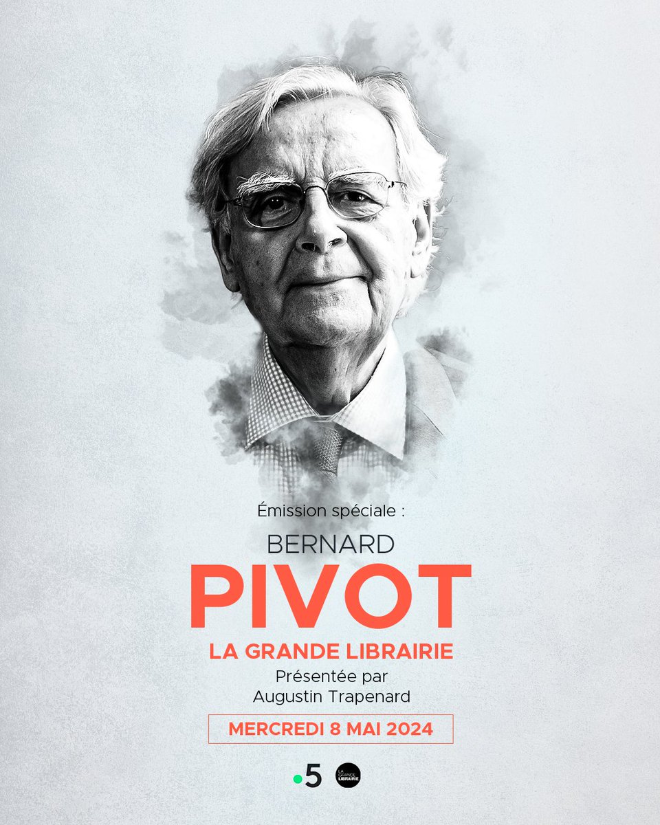 La Grande Librairie (@grandelibrairie) on Twitter photo Bernard Pivot, journaliste, créateur d’« Apostrophes », est mort à l'âge de 89 ans. Pour rendre hommage à ce grand amoureux des mots et des livres, <a href="/ATrapenard/">Augustin Trapenard</a> lui consacre une émission spéciale, mercredi 8 mai à 21h05, sur France 5. Bernard Pivot, journaliste, créateur d’« Apostrophes », est mort à l'âge de 89 ans. Pour rendre hommage à ce grand amoureux des mots et des livres, <a href="/ATrapenard/">Augustin Trapenard</a> lui consacre une émission spéciale, mercredi 8 mai à 21h05, sur France 5.