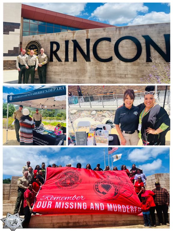 Yesterday was #MissingMurderedIndigenousWomen Day, and a day of remembrance. @SDSheriff was honored to be part of yesterday’s event at #RinconGovernmentCenter. It was an opportunity to create a safe space and support for one another ❤️ #MMIW #SanDiegoCounty #notforgotten