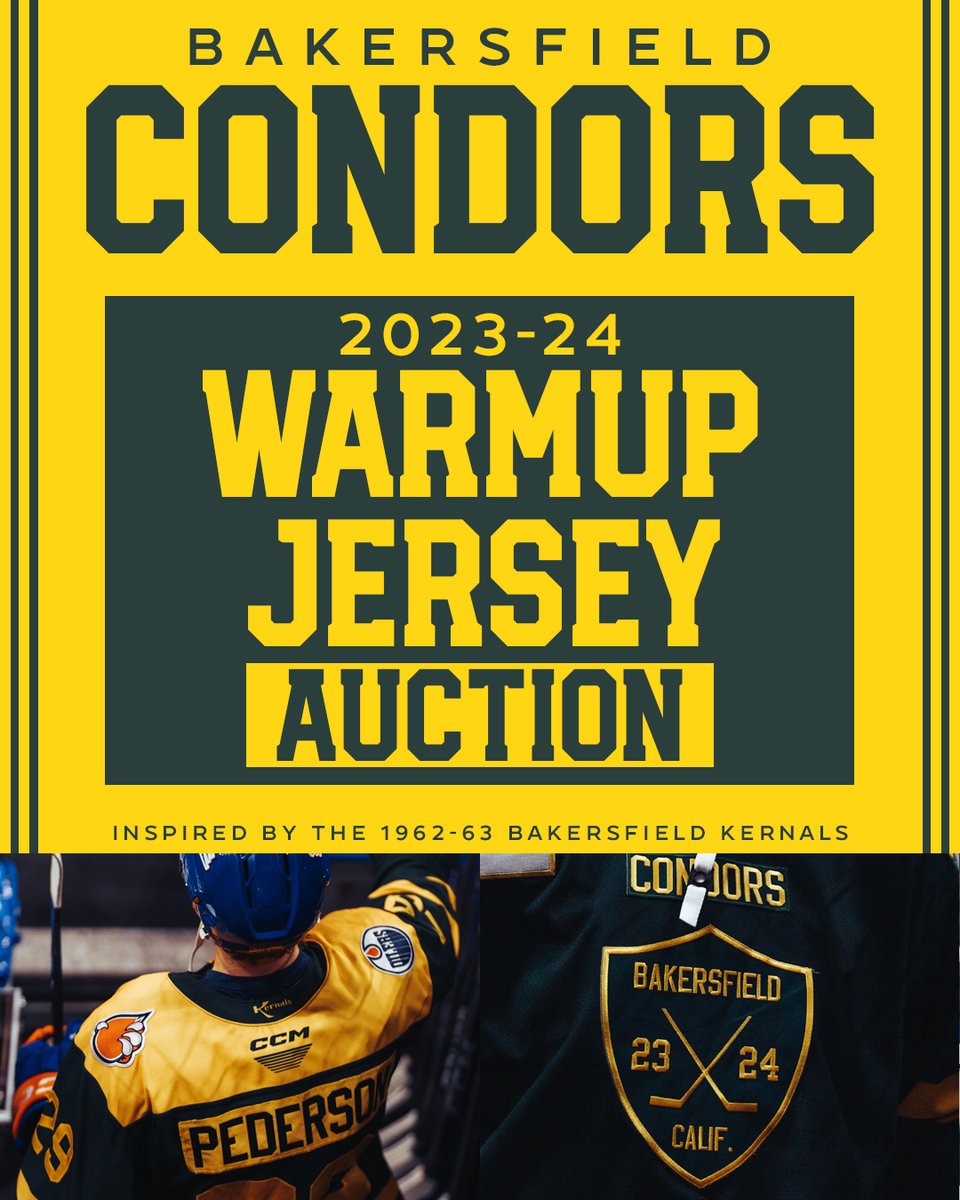 Inspired by the past, our 2023-24 Bakersfield Kernals warmup jersey auction is now live!

Proceeds benefit the Bakersfield Ronald McDonald House #Condorstown 

📲 bit.ly/2324WarmupAuct…
