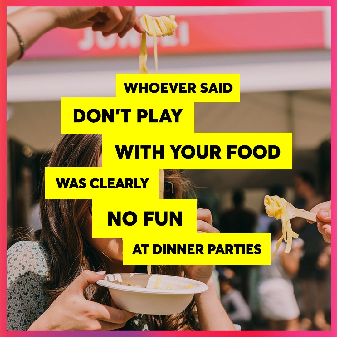 Enjoy it. Food tastes better with fun 🤩 #TasteOfLondon #DevourYourCity  #ManifeastoMonday, image size:1080x1080