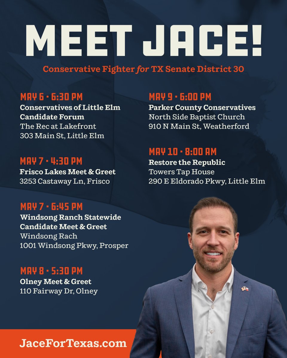 Early voting begins in just two weeks! I'll be meeting voters all across the district this week to share our campaign's proven conservative message. Hope to see you there! #SD30