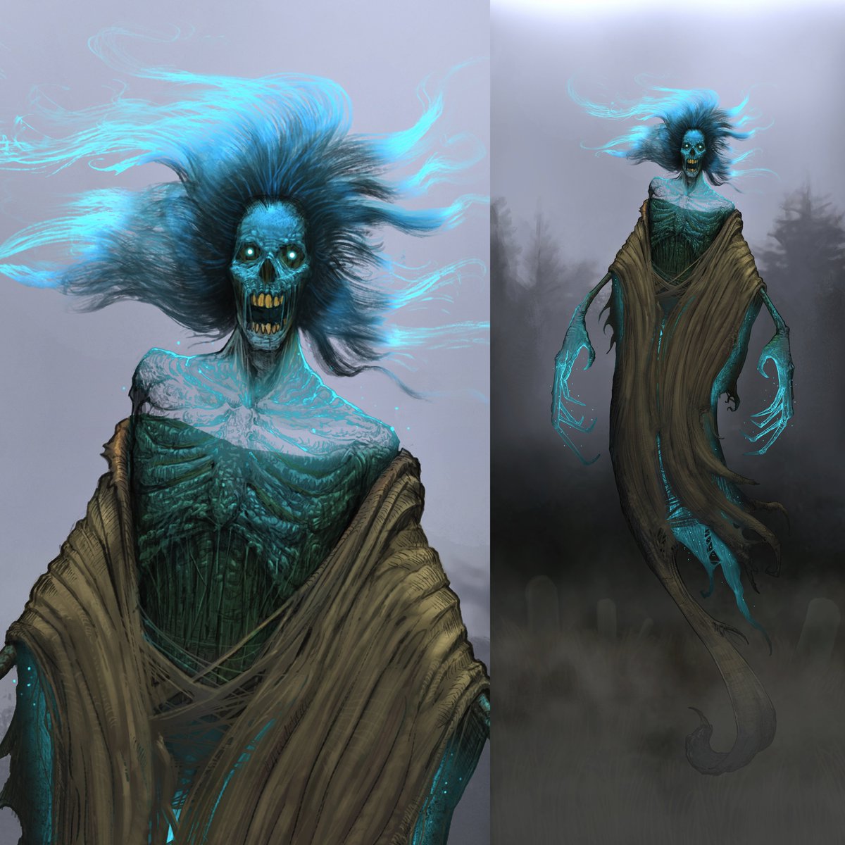 A Wraith for @helloMCDM's New RPG. #ghost #art #ttrpg