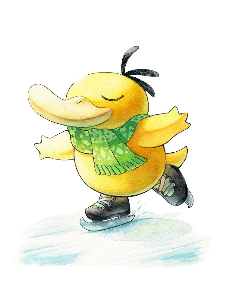 Psyduck skates with grace