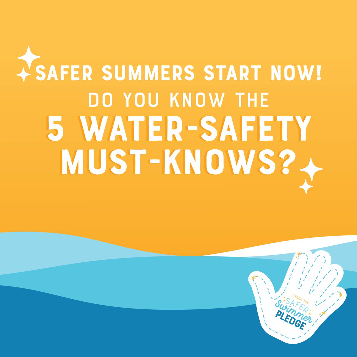 Do you know the 5 #watersafety must-knows? 🤔 When you take the #SaferSwimmerPledge with your kiddo you'll be reminded of these important rules to help you have a safer summer 🏖️ 

Take the pledge! goldfishswimschool.com/saferswimmerpl…

#WaterSafetyMonth