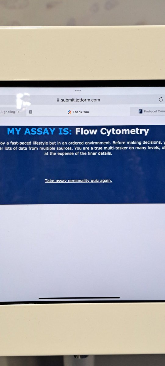 Took a @CellSignal personality test @AAofficial and of course my assay would be #flowcytometry
