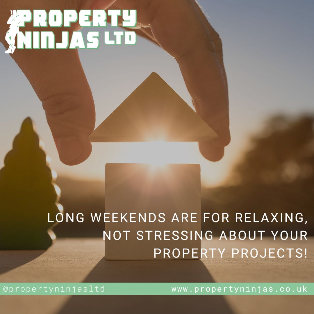 Take advantage of this bank holiday and reach out to Property Ninjas for a stress-free experience.🏡✨  

Contact us today for a free quote and let's make your property dreams a reality!

#BankHoliday #FreeQuote #PropertyNinjas