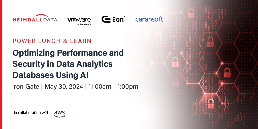 Stay up to date with the latest trends and developments in #cybersecurity & #AI at our Lunch & Learn in downtown Washington, D.C.! Join a panel of experts from @heimdalldata, #EonCollective & @Vmware on 5/30: carah.io/c3c1180