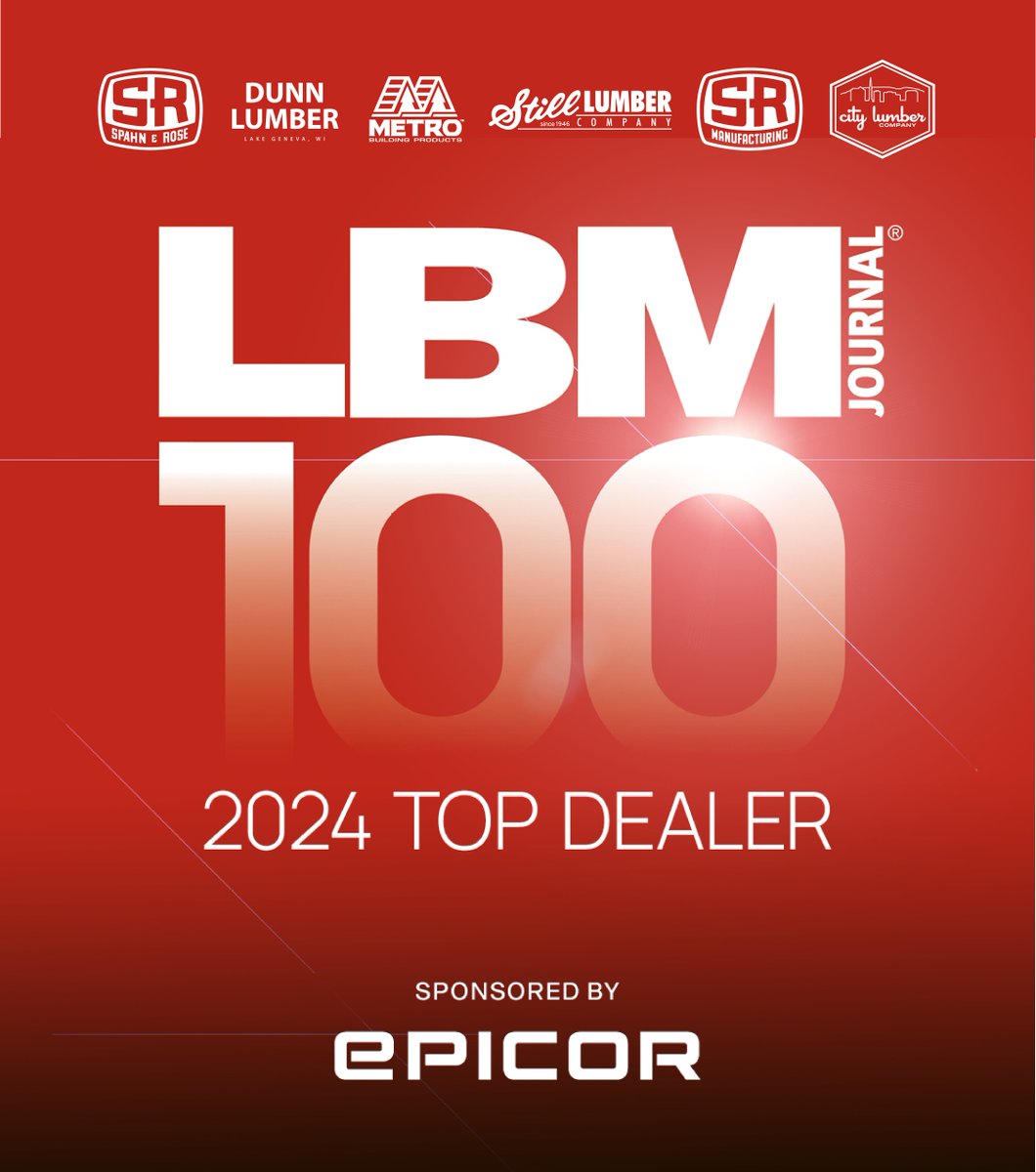 We are excited and honored to announce that we've made the LBM 100 list for 2024! Thank you to all of our loyal customers and our vendor partners for being part of our success!