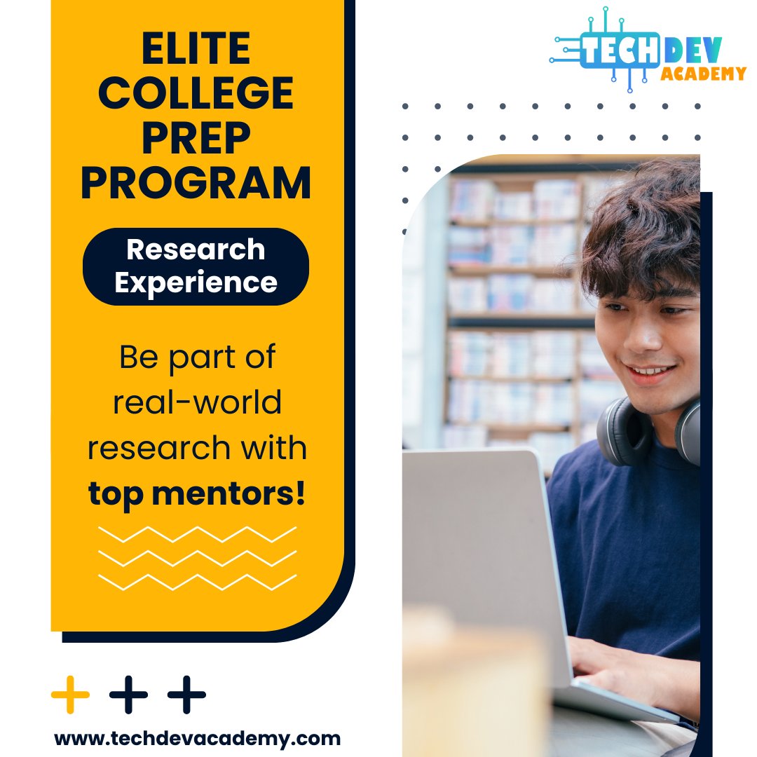 Dive into cutting-edge research 🧪 with TechDev's Elite Research Program! Partner with top mentors 🎓 in your field to work on live projects. Gain unparalleled experience and accelerate your career. 🚀 Join us!  techdevacademy.com/elite-college-…
#CollegeSuccess #FutureInnovators