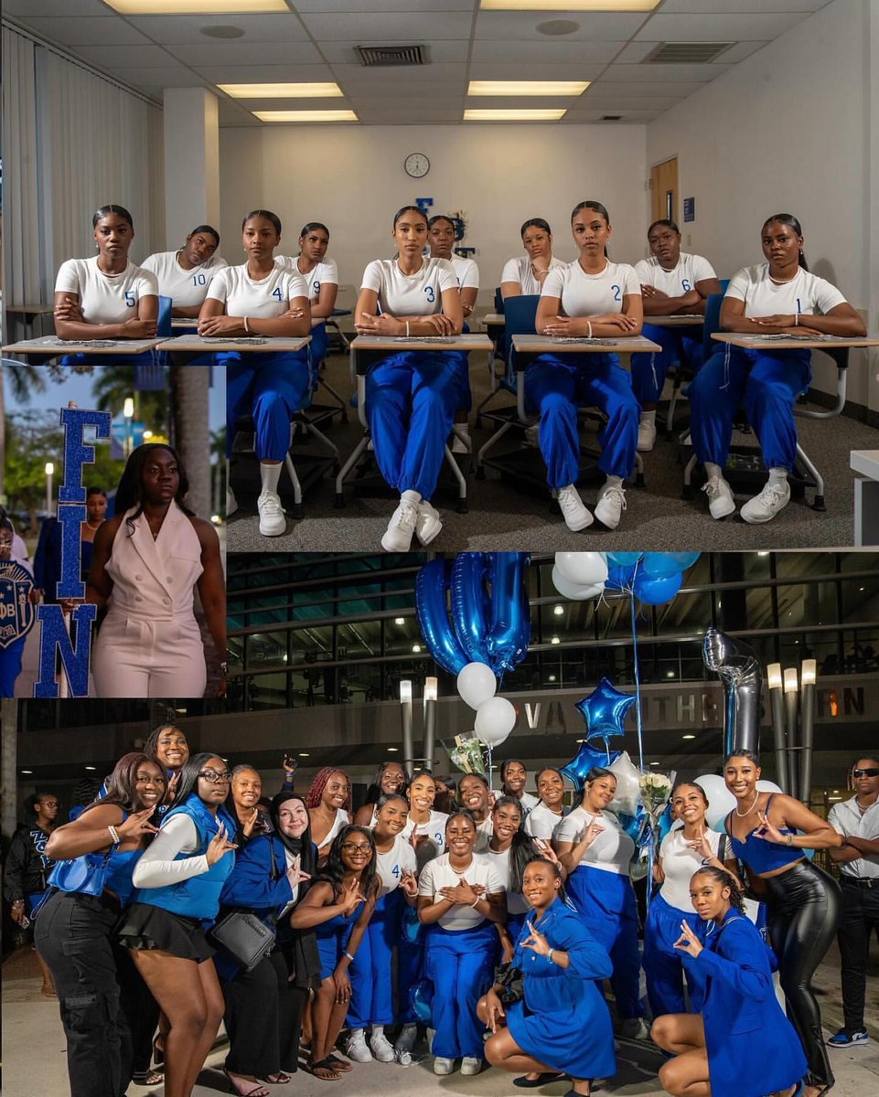 💙🤍 The Zetas at Nova Southeastern University in Florida just revealed their Spring 2024 line! Let’s all show these new sorors some love! Spring 2024: The 10 PearlZ of PerZiZtence @betatau_zetas 📸: @saintvilleimages