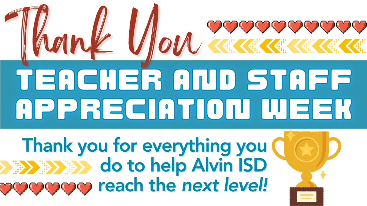 ⭐This week we are celebrating Teacher and Staff Appreciation Week! This year's theme has centered around 'Leveling Up' and we couldn't reach the next level without such a wonderful and dedicated group. Thank you for everything you do for our students every day!⭐