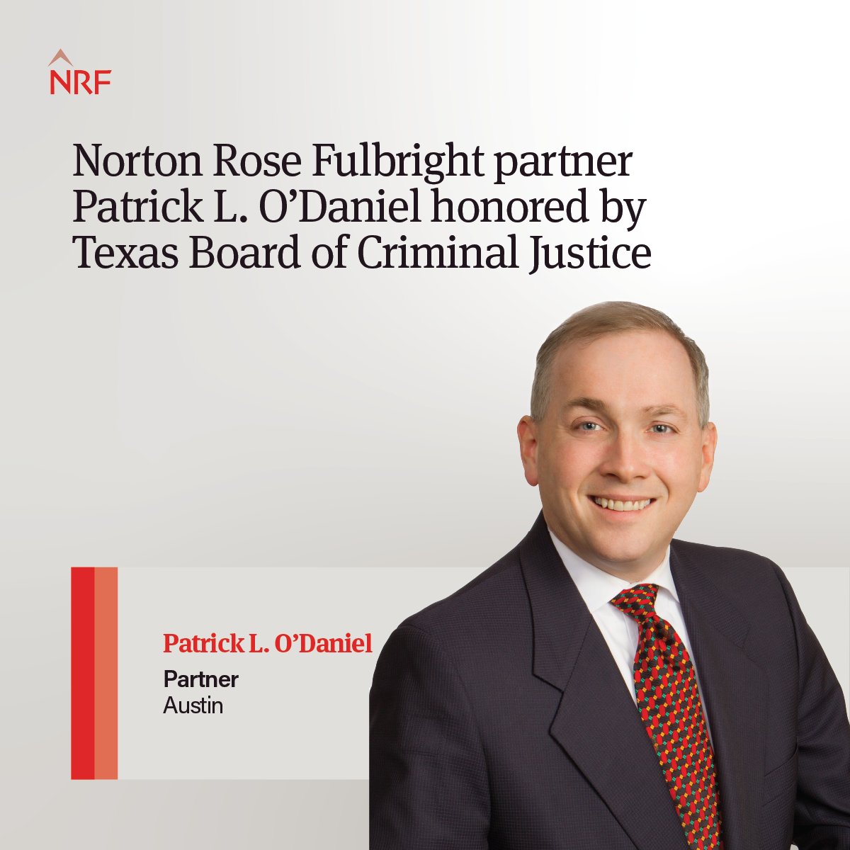 Partner Patrick L. O’Daniel has been recognized for his years of service to the Texas Board of Criminal Justice with the naming of the “Patrick L. O’Daniel Unit” in Gatesville, Texas. ow.ly/He1p50RxjZ4