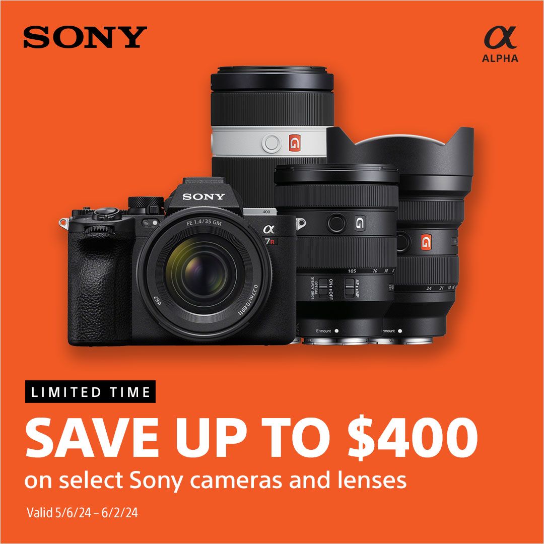 Did you miss our last round of sales? GOOD NEWS! Our promos are back and better than ever. Shop now to save $400 on the Alpha 7R V, and hundreds on other favorite Sony cameras and lenses now: buff.ly/3v7526i #SonyAlpha (Valid in the U.S. only now thru 6/9/24.)