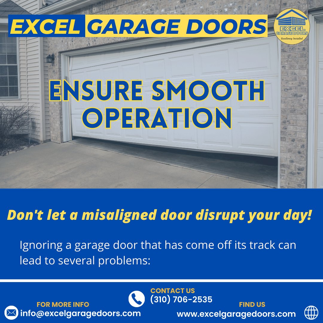 excelgaragedoor's tweet image. Don't let a misaligned track disrupt your daily routine – trust the experts at Excel Garage Doors to keep your garage door running smoothly. Contact us today for a consultation
#GarageDoorMaintenance #TrackAlignment #ExcelGarageDoors #HomeSafety #PropertyMaintenance