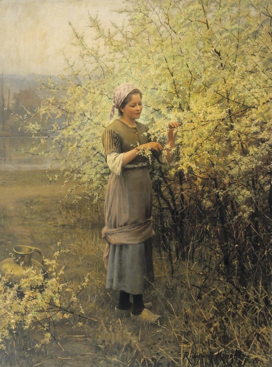 Ridgway Knight (1839-1924) 'Spring'

#artist #painting #the19thcenturyart #art #ArtliveAndBeauty #paintingoftheday