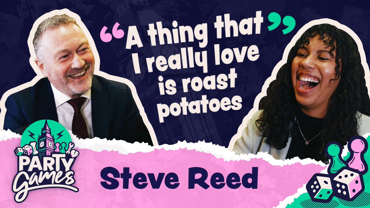 Watch the second episode of Party Games as I sit down with @SteveReedMP to discuss everything from his *passionate* love of roast potatoes to how he became involved in politics youtu.be/MsZ788A4j4o?si…