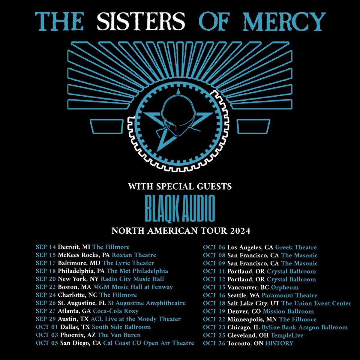 North America, we can’t wait to dance with you this fall as we tour in support of The Sisters of Mercy. Get tickets this Friday, 5/10, at 10AM local time.