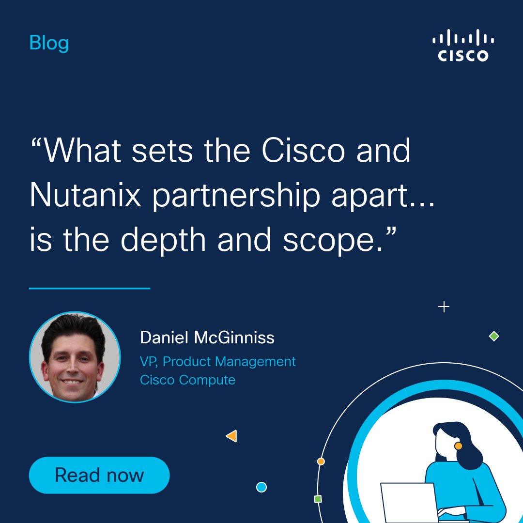 ⚡️ Discover what the @Cisco and @Nutanix partnership means for engineering, support, and go-to-market approaches. Add @Cohesity to the mix and see how you can advance your #HybridMulticloud experiences. Read more 👇🏻 cs.co/6016jemyp #CiscoNetworking