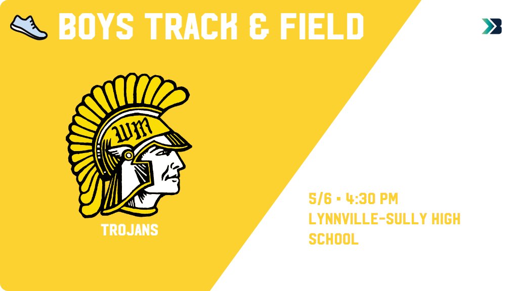 WM_TrojanTrack's tweet photo. Boys Track &amp; Field (Varsity) Meet Day! - Check out the event preview for the West Marshall Trojans. It starts at 4:30 PM and is at Lynnville-Sully High School. https://t.co/E6ujTC3Eye https://t.co/Md2qzjBoMD