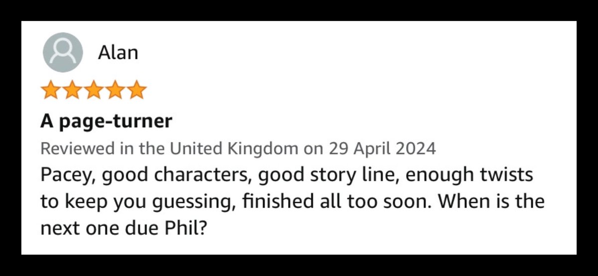A great 5 star review for Gran Raid!

Available as a paperback or Kindle or Apple ebook. 

Summer’s coming. Grab yourself a copy to read while you’re away!

Gran Raid - Paperback & Kindle
amzn.to/3MI4QAd

#fivestarread #crime #caper #novel #holidayreads #holidayreading