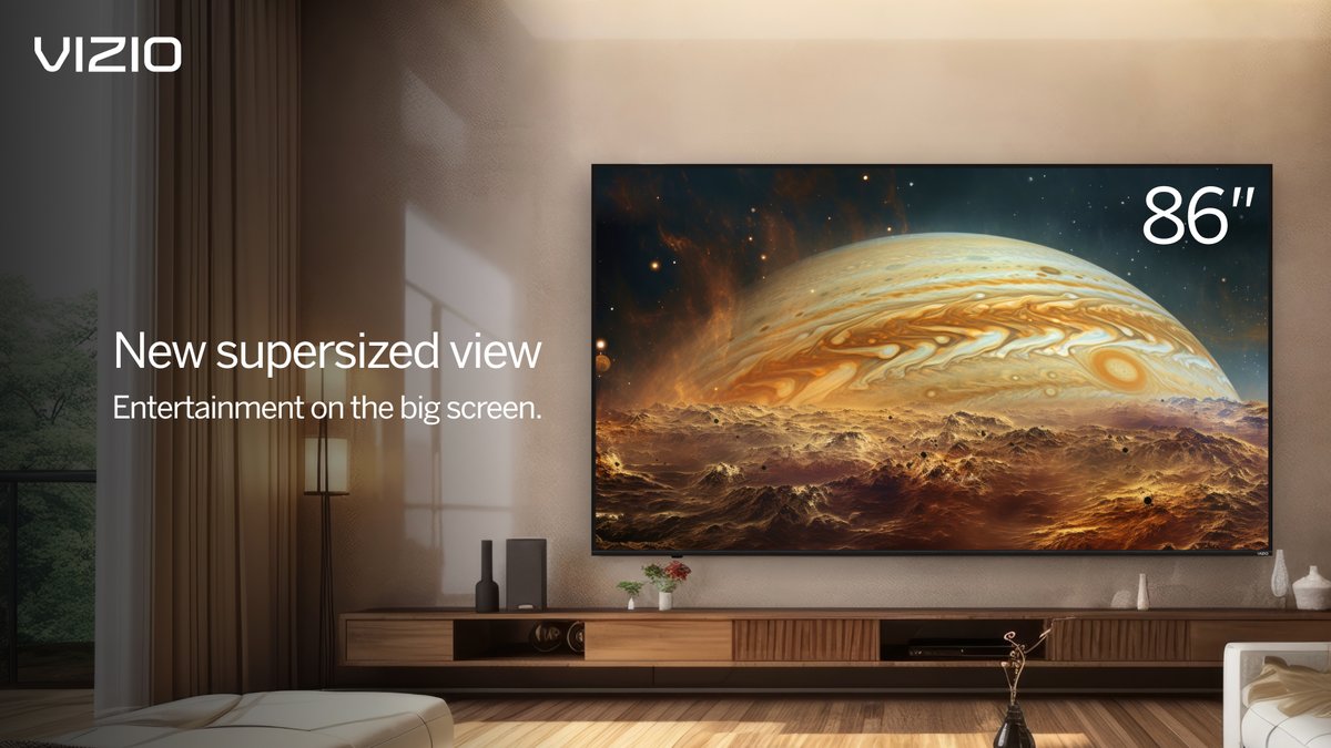 Looking for a large screen for large gatherings? You’ve got it. The all-new VIZIO 86” 4K Smart TV is big enough for watch parties, game day, or just a supersized movie night. Shop now at vizio.tv/3y4ilWn.