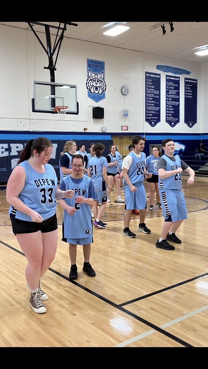 Great game vs West Seneca West who came away with the victory. The highlight was the halftime dance party. 💙🤍🏀 @DepewAthletics @UnifiedSportsNY @SpecOlympicsNY #playunified #choosetoinclude