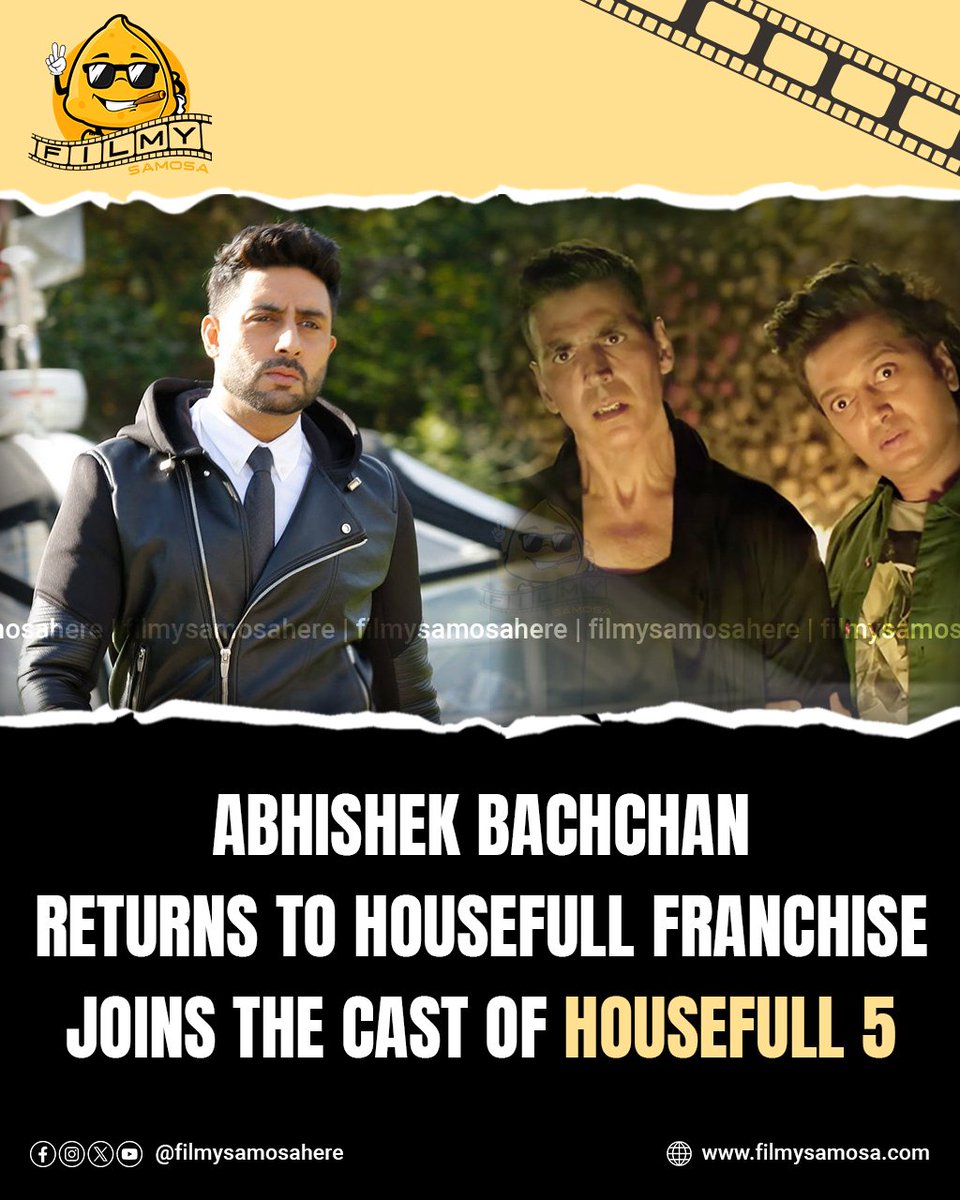 . @juniorbachchan to mark his return to the Housefull franchise in Housefull 5 directed by Tushar Hiranandani. He played the rapper Bunty in Housefull 3. 

#AbhishekBachchan #AkshayKumar #SajidNadiadwala #RiteshDeshmukh #Housefull #NGE