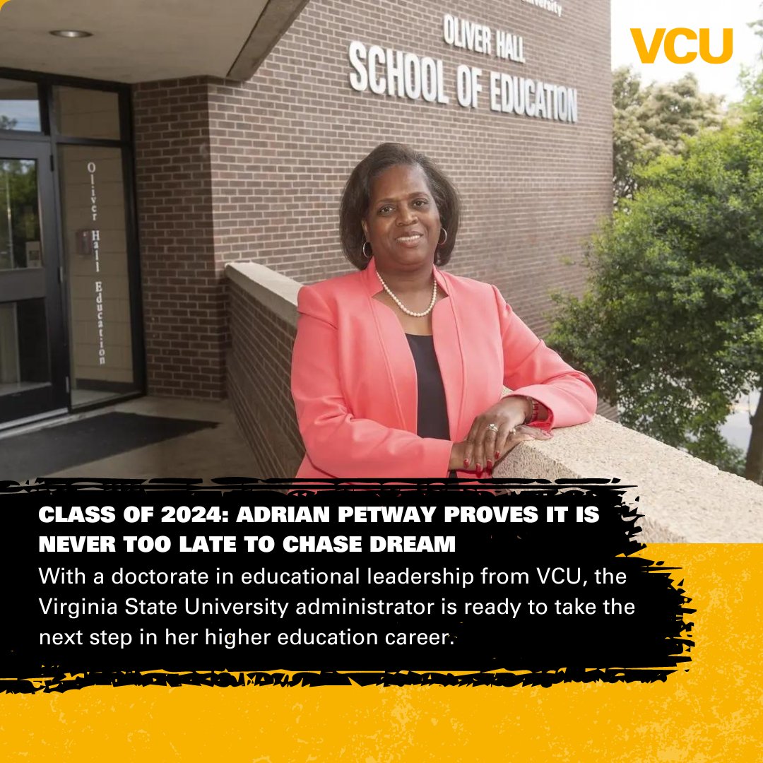 Class of 2024💛🖤: Adrian Petway proves it is never too late to chase a dream. Read more: news.vcu.edu/article/2024/0…