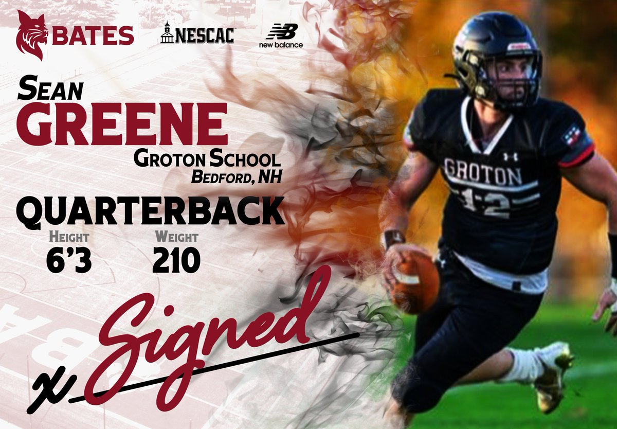 Welcome To The Bates Football Family!🐾

Sean Greene - Groton School

#Rollcats #REAL