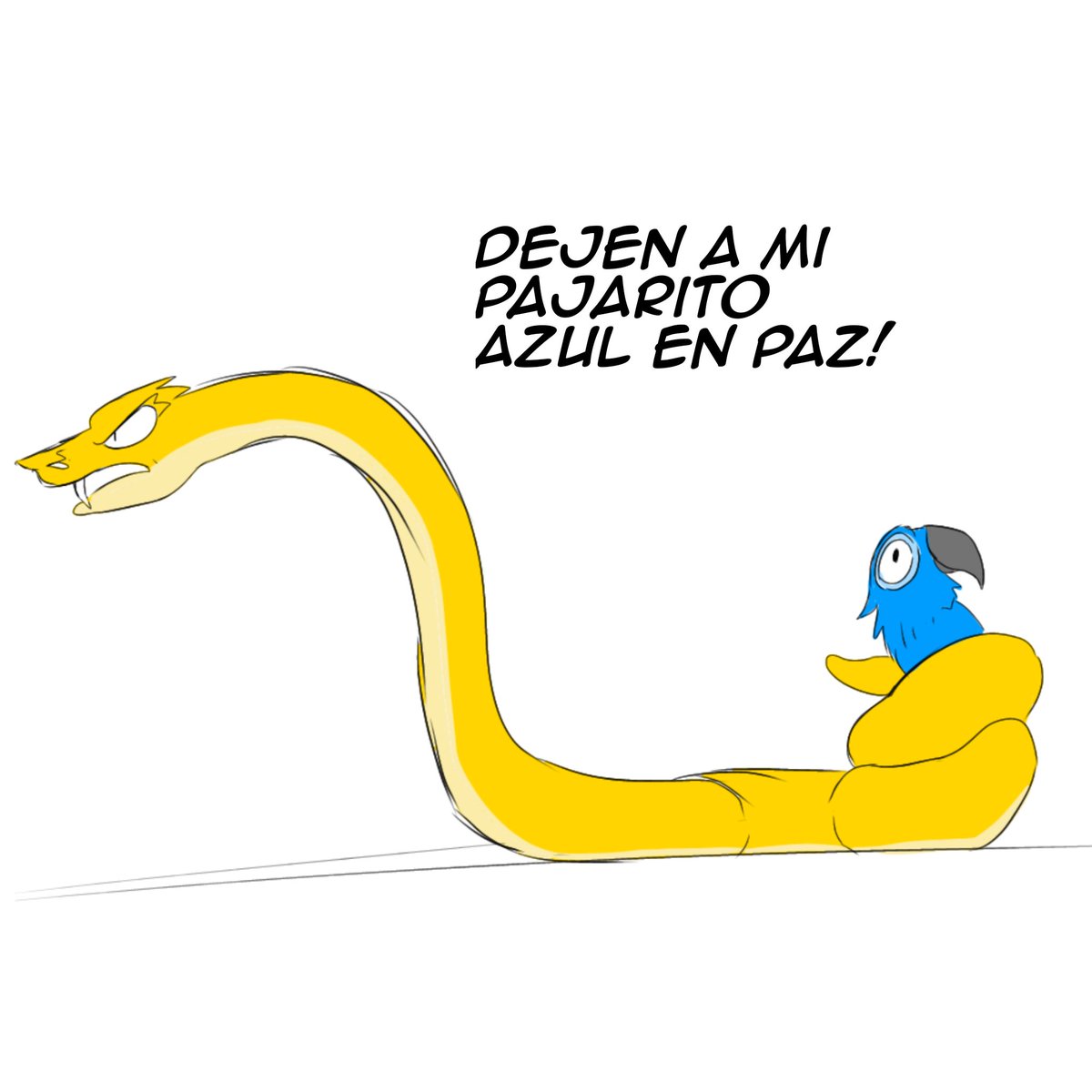 #blu #rio_Blu #Rio2 #blue #yellow #snake #bird #Ocxcanon #draw #Fanarts #fanart