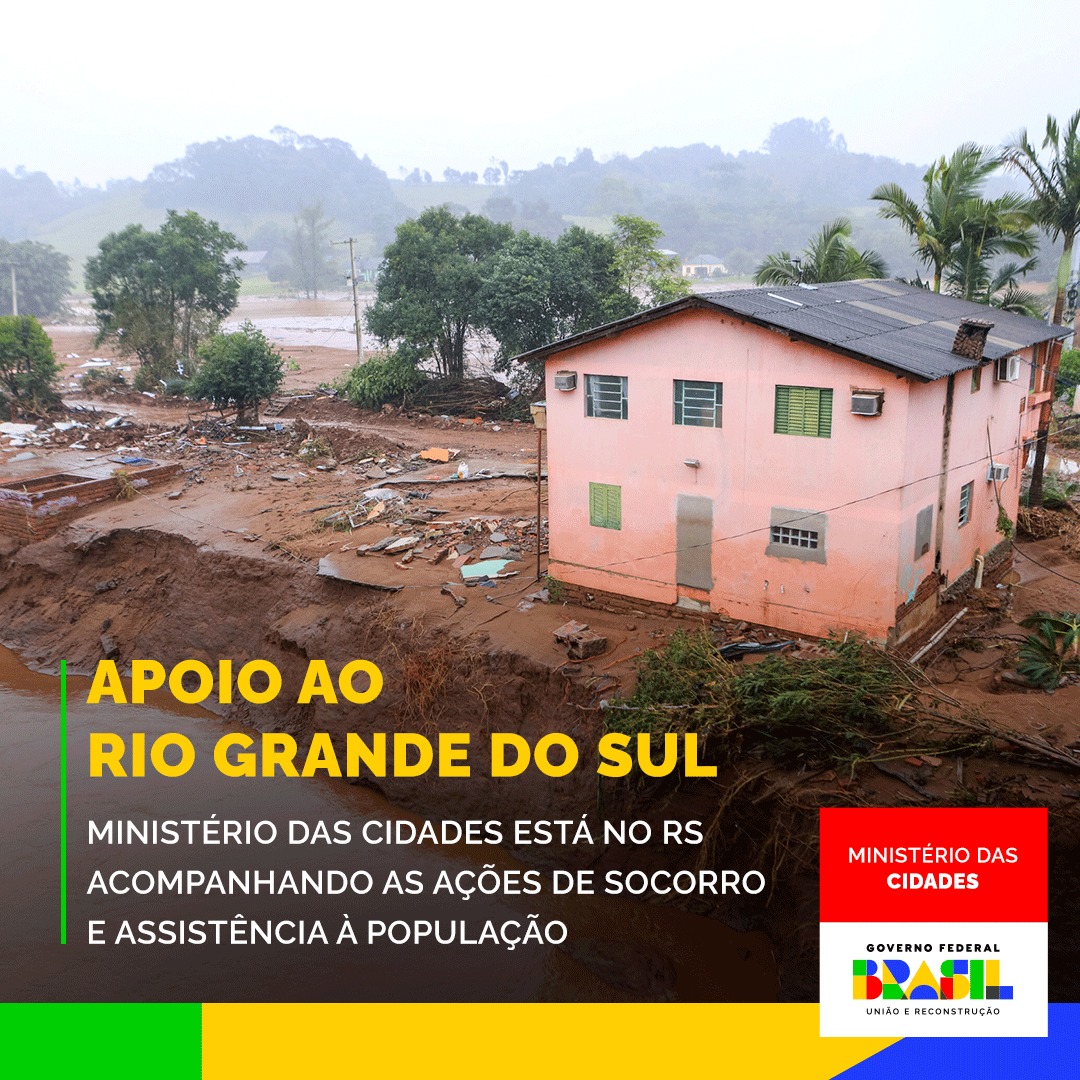 O Ministério das Cidades já destinou R$55 milhões para ações de prevenção a desastres no Rio Grande do Sul e irá disponibilizar mais recursos para atender todos os municípios gaúchos que vêm sofrendo com as fortes chuvas e enchentes.