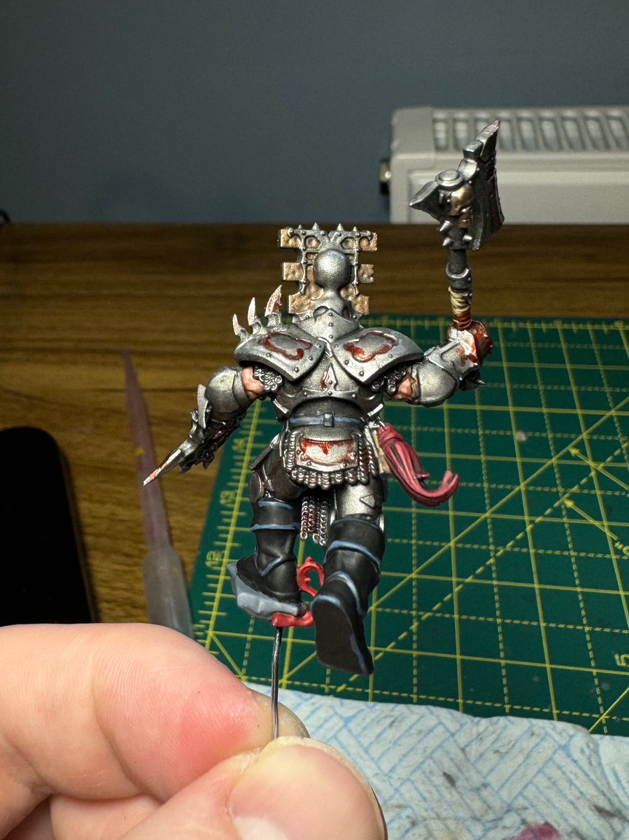 Blood for the blood god. Few more bits done on the test model #WarhammerCommunity