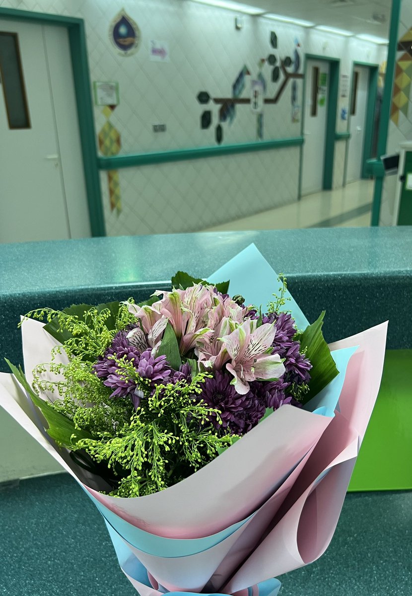 Flowers from Patient Beesan. #bouquet #flowers #kuwait #nurselife 🪻🌷