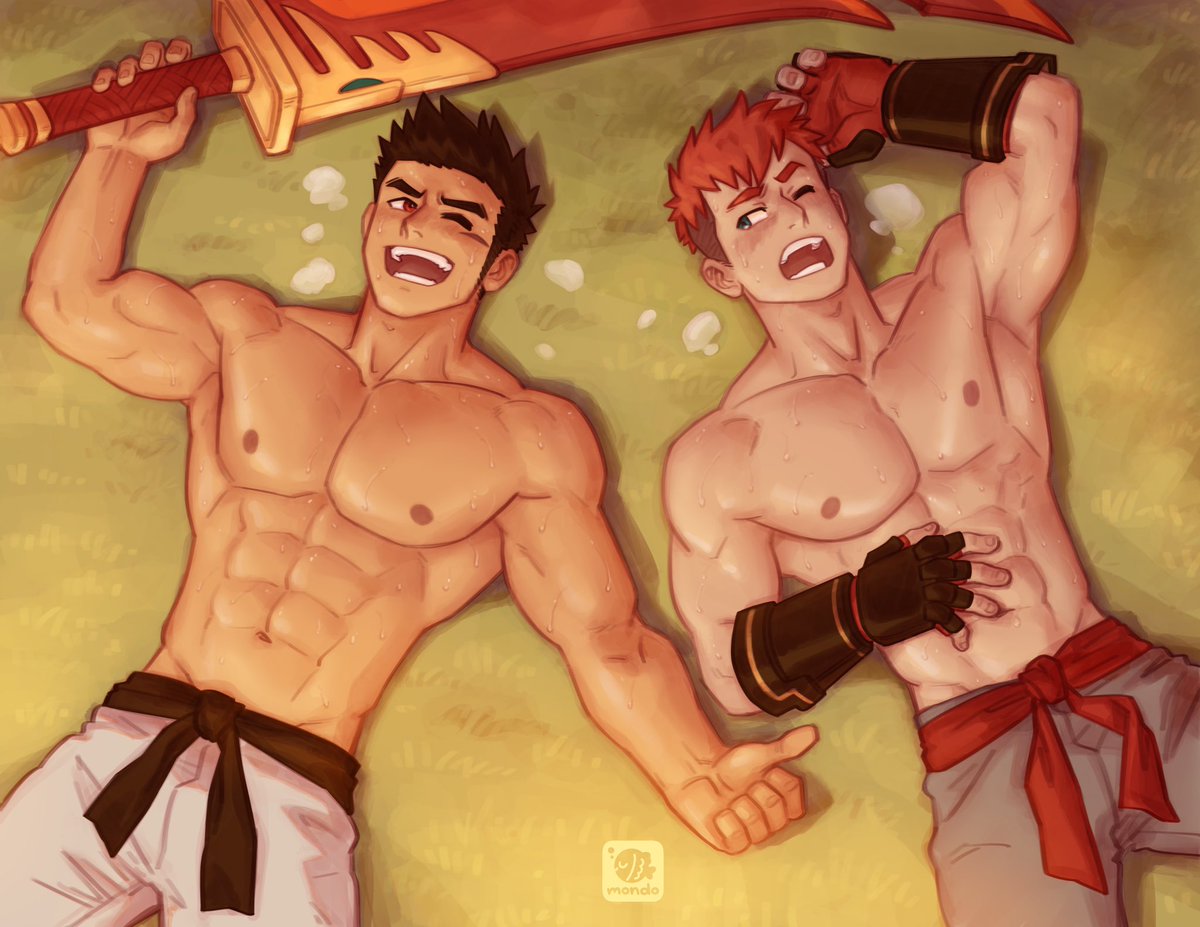 That was intense!! But letting your fist (or sword) speak during a spar is a good way to bond between dudes. Oh yeah check out my patreon for the timelapse. I will also be selling this print in comifuro this weekend!