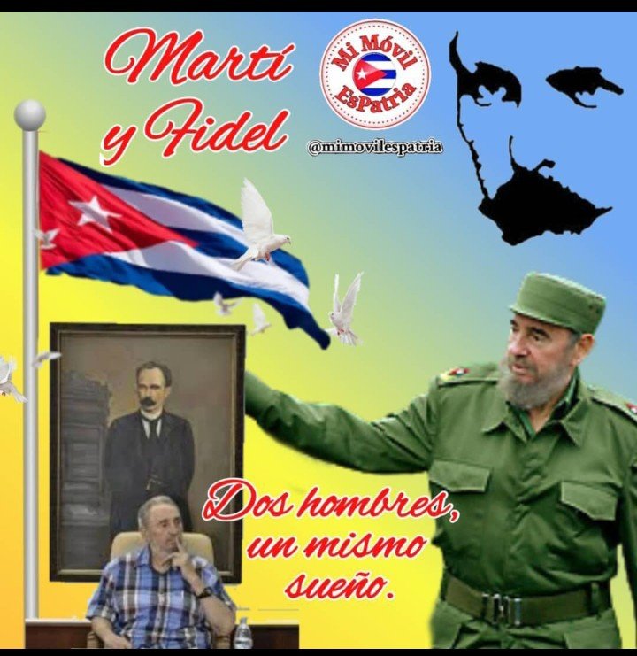 Dos hombres un mismo sueño, Martí y Fidel.
#SanctiSpíritusEnMarcha 
#TenemosMemoria