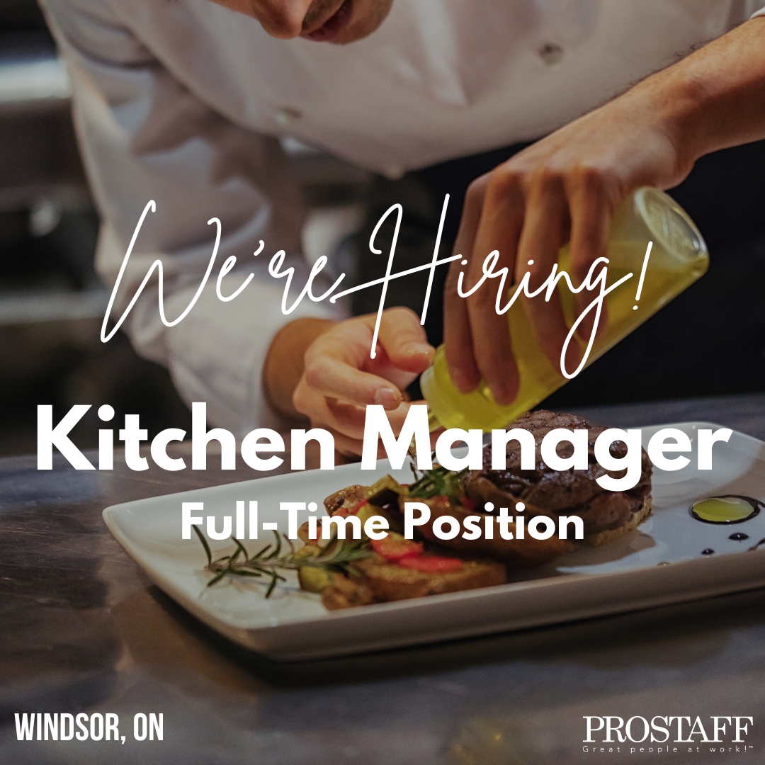 We’re #hiring a Kitchen Manager in Windsor, ON!

✅ Oversee daily operations of the kitchen
✅ Manage kitchen staff, assisting with training, scheduling, and performance evaluations.

Pay: $43k to $46k Salary

Send your resume to JOBS@PROSTAFFWORKS.CA

#prostaffworks #jobs