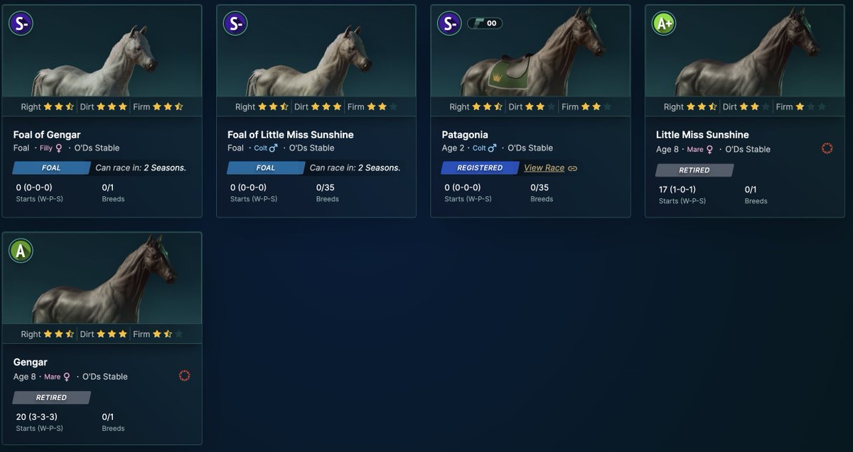 Not bad for a first foal day on <a href="/photofinishgame/">Photo Finish™ LIVE 🌹 🐎 Virtual Horse Racing</a>!! 
1x S- Filly
1x S- Colt
A big thanks to <a href="/PoseidonRacing/">Poseidon Racing $CROWN $FAME</a> for making this a very easy process.