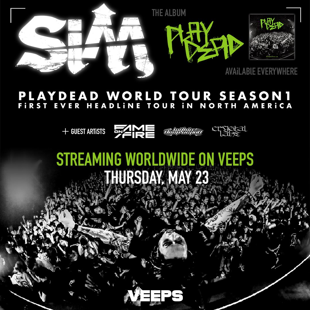 【BIG NEWS】   🌎 On May 23rd, no matter where you live in the world you can join us on our first ever headline tour of North America!   We’re live streaming the entire NYC show on @Veeps All Access, including full sets from @fameonfire @crystallake777 & @DMWDestruction .…