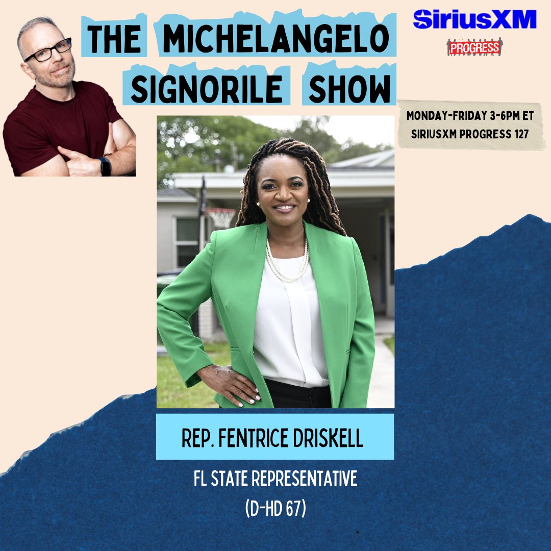 ‼️On Today's @MSignorile Show‼️ FL State Rep. @FentriceForFL (D-HD 67) slams the state's new abortion ban 🔊Listen Here: SiriusXM.us/Signorile 📞Join the Conversation: 866-997-4748