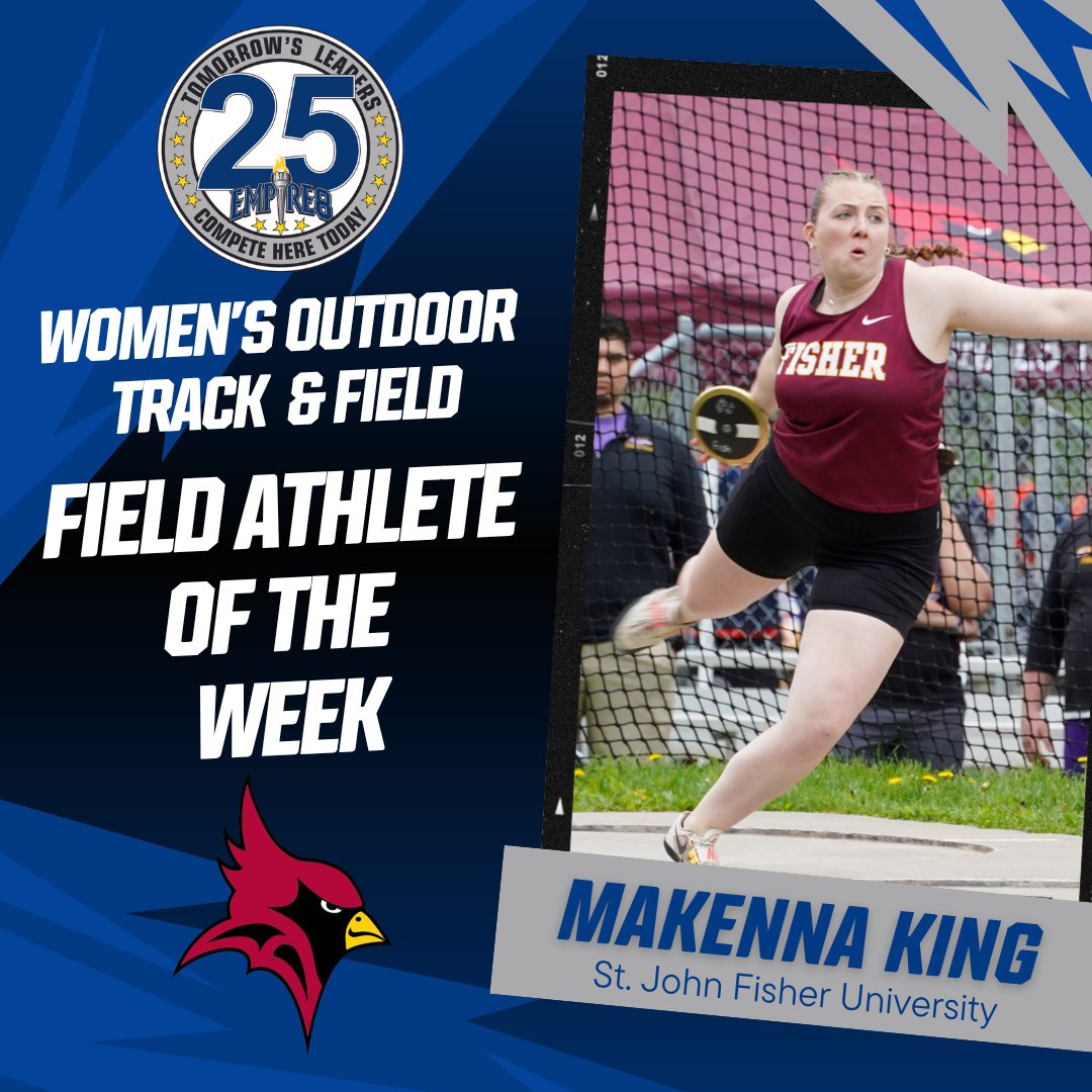 Congrats to our #E8 Women's Outdoor Track & Field Weekly Award Winners!

Track Athlete of the Week Mackenzie Mix
@Utica_Pioneers 

Field Athlete of the Week Makenna King
@FisherAthletics 

#E8Proud #LeadersCompeteHere #WhyD3 #E825