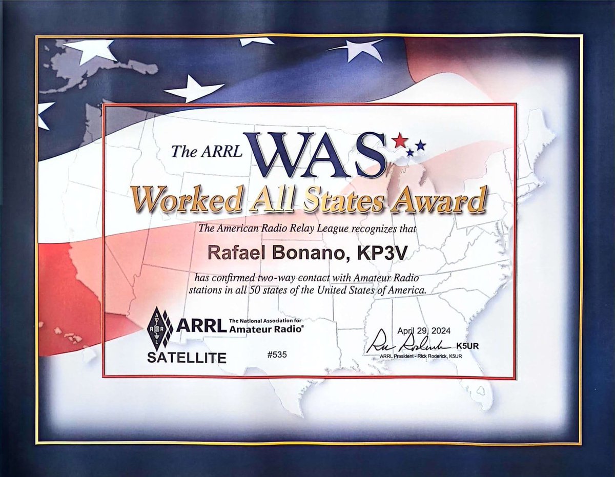 Finally got my W.A.S on Satellite mode. Arrived today.