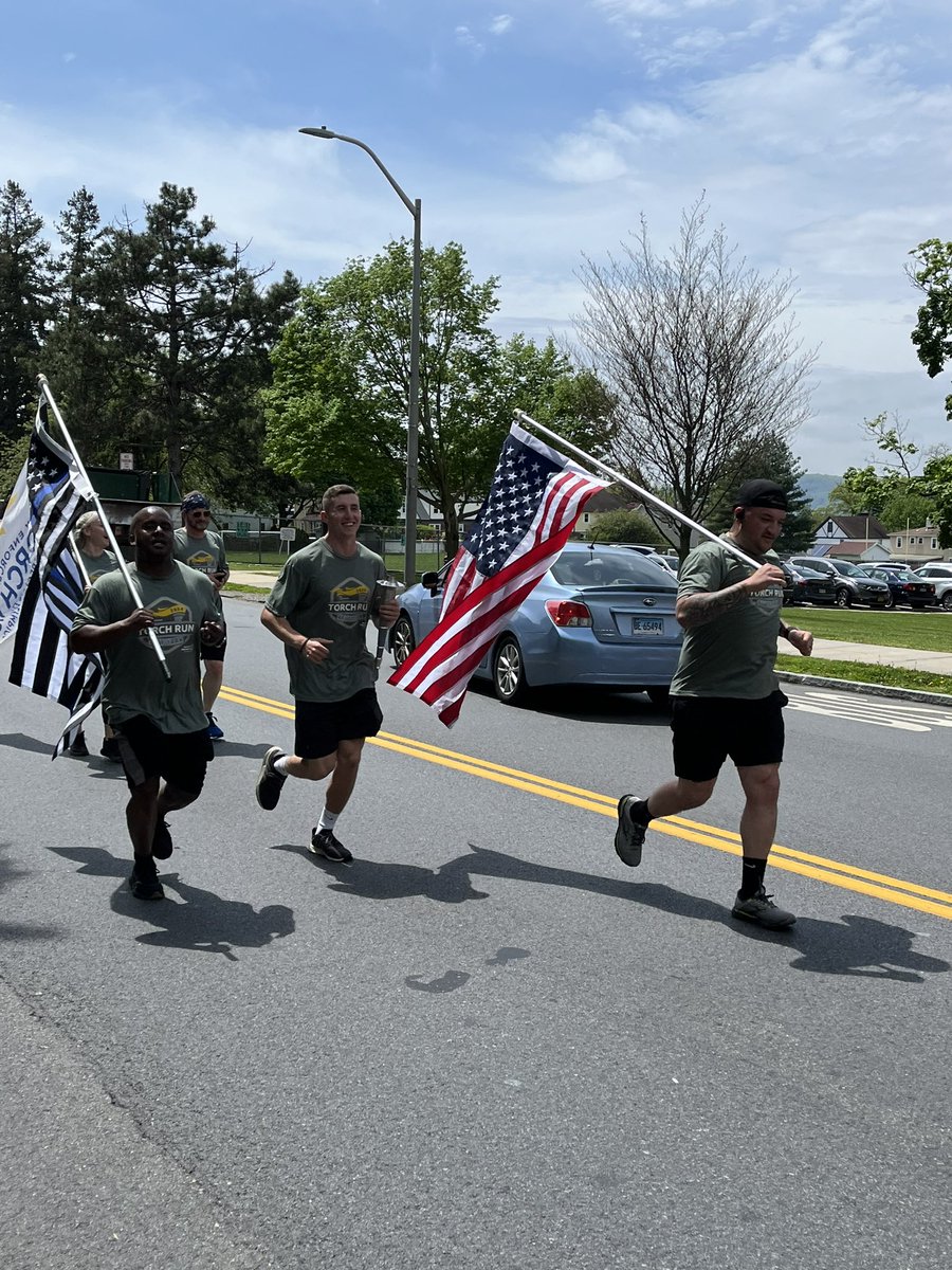 Tarrytown PD out running to support the Special Olympics in the Torch Run.