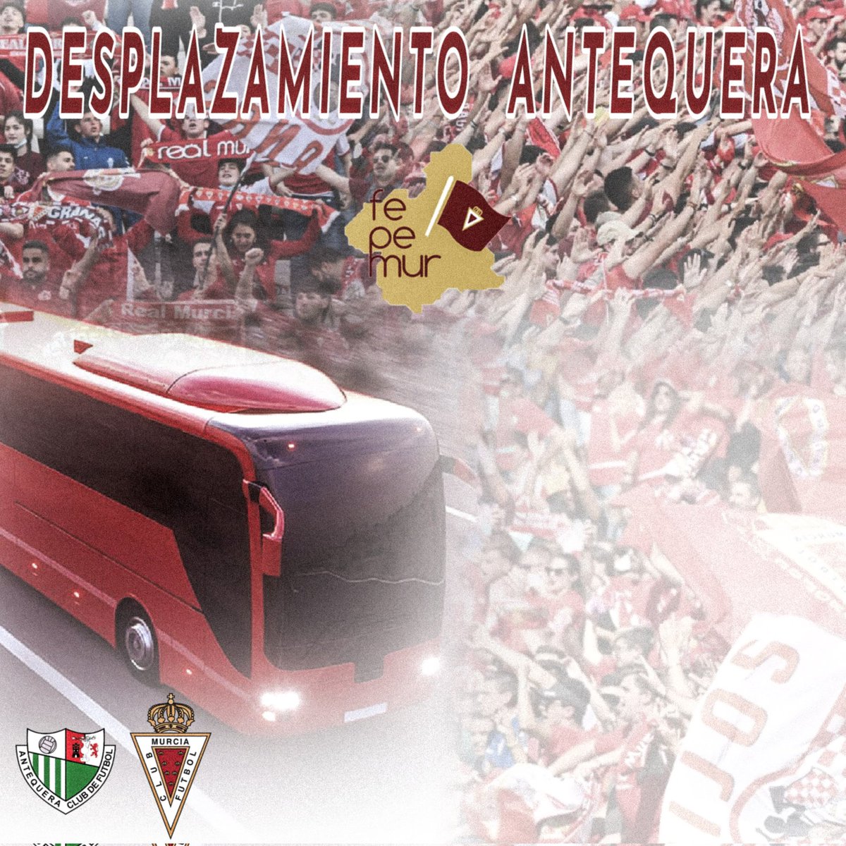 feperealmurcia's tweet photo. 🔴DESPLAZAMIENTO ANTEQUERA🔴

Ven con FEPEMUR a Antequera para animar a nuestro @realmurciacfsad 

Más info 👇🏻

https://t.co/zvZeefLhVC https://t.co/mDSNGmf5hA