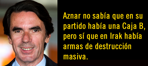Que dice Aznar que 'hay que ser un gran farsante para engañar a un país'. Pues estoy de acuerdo. Todavía le duele la patada en sus cuartos traseros de la que le echamos en 2004 precisamente por eso.😏