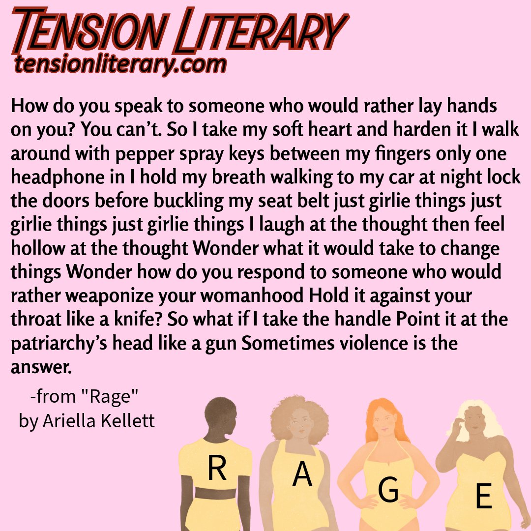 Read the whole poem in Issue I now: tensionliterary.com/ariella-kellet…
#rage #feminism #poetry #girliethings #writingcommunity #readmore #litmag #litjournal