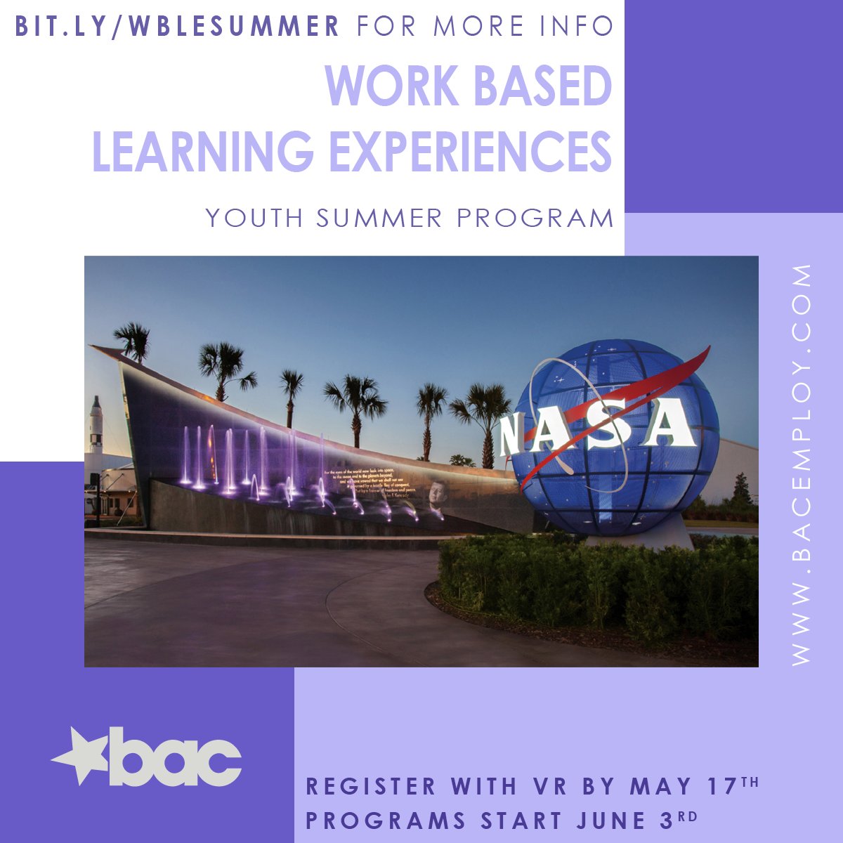 🚀 Launch into a summer of discovery at Delaware North, Kennedy Space Center! Explore roles in Retail, F&B, and Guest Services from June to July. 🌟 📅 June 3-20 & July 8-25 📍 Merritt Island, FL ⏰ 9:30 AM - 3:00 PM Limited spots! bit.ly/WBLESummer #EmployEmpower